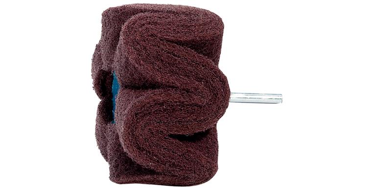 POLINOX® nonwov abr. crimped syn. corundum 100x50 mm shank 6 mm grit 180