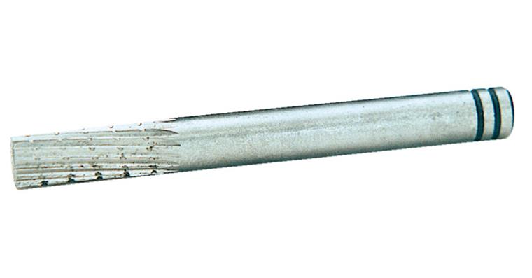 HSS bur cylinder, shank dia. 6 mm, serration 3, round taper, 10x20 mm