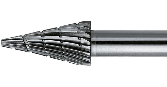 HSS-Frässtift Spitzkegelform (SKM) Schaft-Ø 6 mm Zahnung 3 Kopf-Øxlänge 12x25 mm