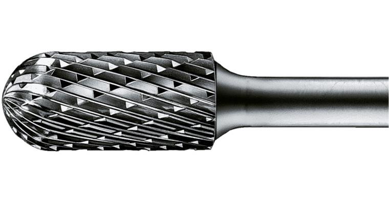 TC bur rounded roller, WRC shank dia. 3 mm serr. 5, head dia. x length 2x10