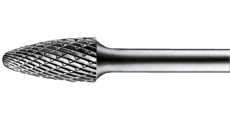 HM-Frässtift Rundbogenform (RBF) Schaft-Ø 6 mm Zahnung STEEL Kopf-Øxlänge 6x18