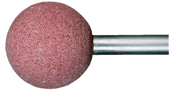 Kugel-Schleifstift Edelkorund rosa Schaft-Ø 6 mm Körnung grob 46 Ø 13 mm