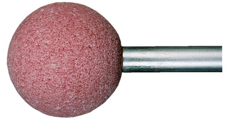 Schleifstift Kugel Edelkorund rosa Ø 20 mm Schaft-Ø 6 mm Korn 60