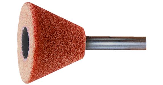 Topf-Schleifstift konisch Edelkorund Schaft-Ø 6 mm Körnung grob 30 ØxH 20x16 mm