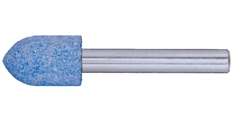 Spitzbogen-Schleifstift Korn100 x Höhe 6x13mm HärteJ Schaft-Ø x Schaftlänge 3x30