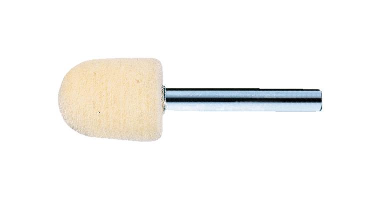 Felt polishing point rounded roller shank dia. 3mm head dia. x length 8x12mm