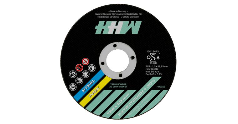 Free-hand cutting disc, 125 x 1.6 x 22.23 mm for steel and stainless steel