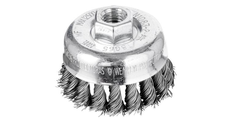 Zopf-Topfbürste, Stahldraht 0,50mm, Ø 80mm, Besatzlänge 25mm, Zöpfe 22