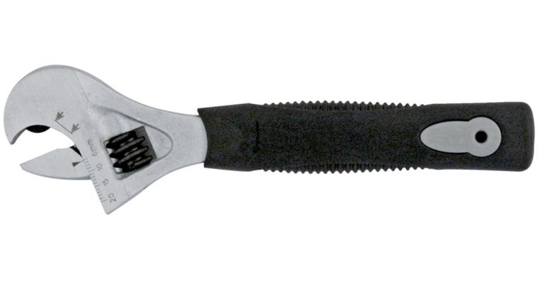 Ratchet adjustable wrench with scaling clamping width 24 mm length 200 mm