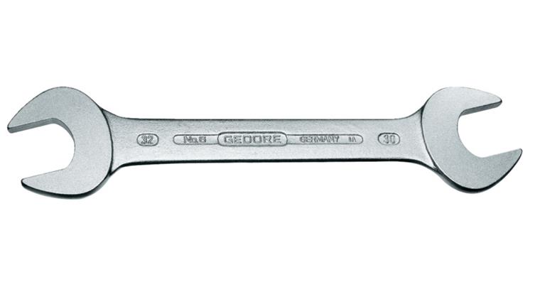 Double open-end wrench 15° DIN 3110 CV steel AF 19x22 mm