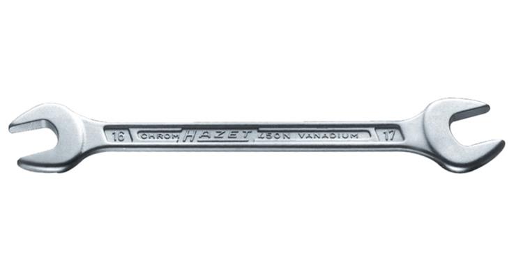 Double open-end wrench 15° DIN 3110 CV steel AF 4x5 mm