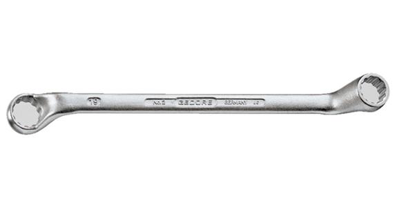 Gekröpfter Ringschlüssel DIN 838 CV-Stahl SW 21x23 mm mit UD-Profil