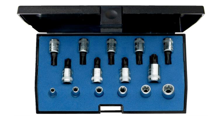 1/4 Zoll TORX®-Satz 15tlg E4-10 T8-40 Vanadium Sonderstahl im Kunststoffkasten