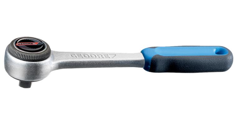 1/4 inch rot. head rev. ratchet DIN 3122 CV steel finely toothed length 129 mm