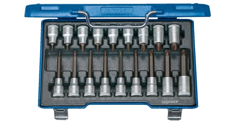 1/2 Zoll Innen-TORX®-Schraubendreher-Satz CV-Stahl 18tlg T 20-60 Länge 55/100 mm