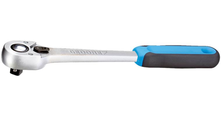 1/2 inch lever rev. ratchet DIN 3122 CV steel length 270 mm arc swing 11.25°