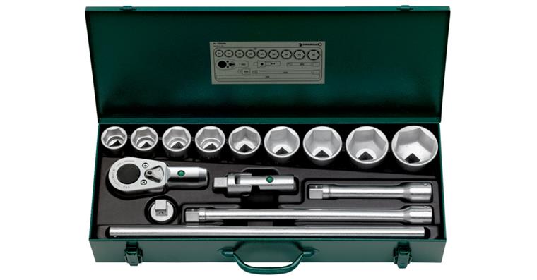1051571202 3/4 inch hexagon socket set 15 pieces AF 32-60 mm in sheet steel box
