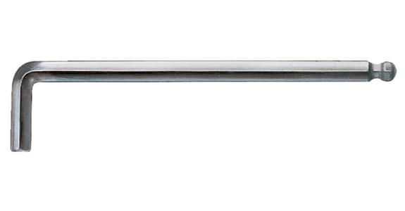 Langer 6kant Kugelkopf-Stiftschlüssel vernickelt Hex-Plus SW 1,5 mm