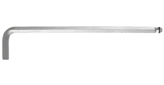Langer 6kant Kugelkopf-Stiftschlüssel mit Haltering CV-Stahl SW 3 mm