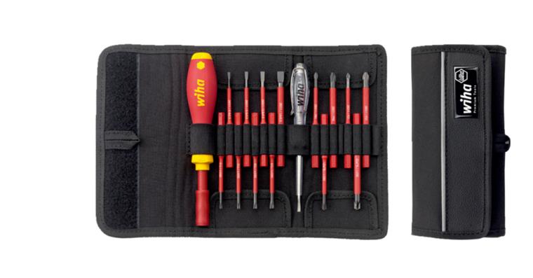 1052496102 WIHA slimVario starter set, 16 pcs, VDE blade plug-in system in roll-up pouch