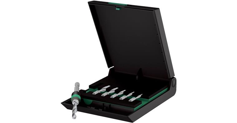 Combination screw tap bit set 847, 7 pieces, DIN 3126 C6.3