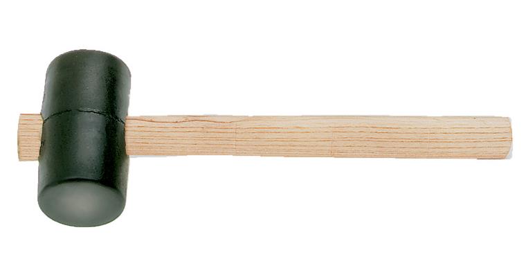 Composite rubber hammer, ash handle approx. 95 Shore, size 2 dia. 60 mm