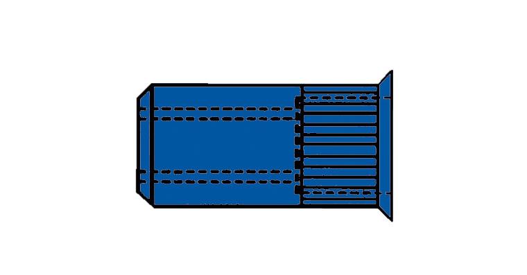 Blindnietmuttern Stahl mit Kleinkopf gerändelt M10 12x18 mm Pack=100 St.