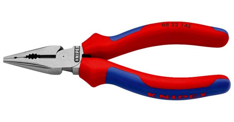 Pointed comb. pliers length 145 mm handles with multi-component sleeves