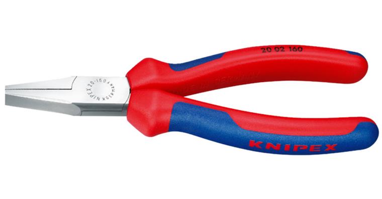 Flachzange 160 mm Kopf poliert Mehrkomponenten-Hüllen kurze flache Backen