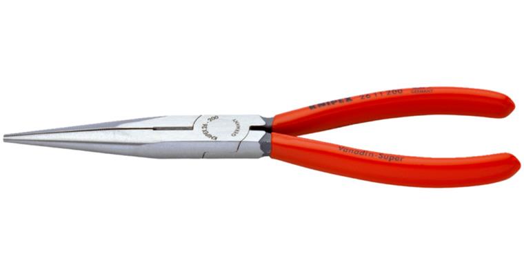 Snipe nose pliers 200 mm straight, plastic cover, polished head