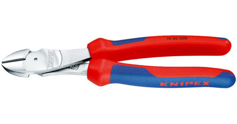KNIPEX heavy-duty side cutters 180 mm chrome-plated head with 2-component handle