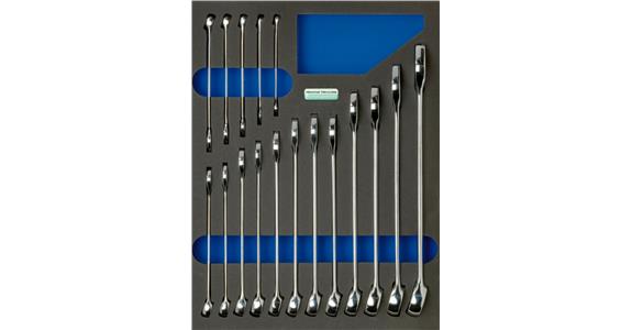 Combination spanner set 17 pieces in OPT-I-STORE insert 260x345x30 mm