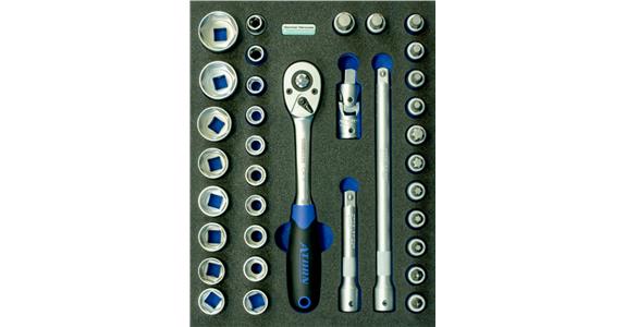 1/2 inch hexagon socket wrench set 35 pieces in OPT-I-STORE insert 260x345x30 mm