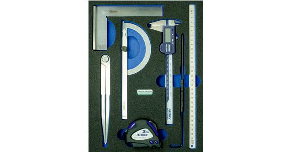 Measuring tool set digital 7 pieces in OPT-I-STORE insert 260x345x30mm