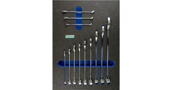 Combination spanner set 12 pieces in OPT-I-STORE insert 260x345x30 mm