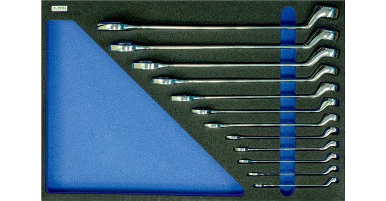 Combination spanner set, depr. centre 12 pcs in OPT-I-STORE insert 520x345x30 mm