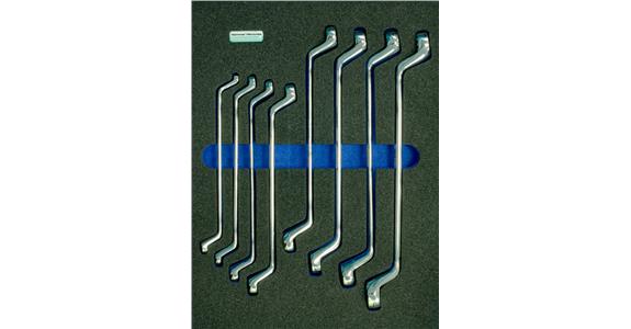 Box-end wrench set, depressed centre 8 pieces in OPT-I-STORE insert 260x345x30mm