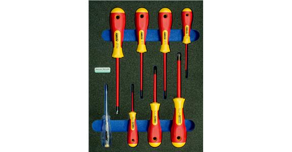 VDE electrician's screwdriver set 8 pieces in OPT-I-STORE insert 260x345x30mm