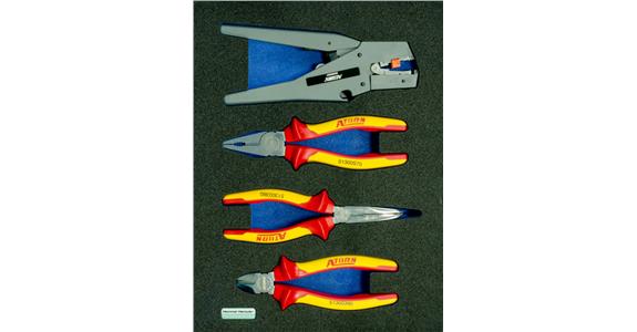 VDE electrician's pliers set 4 pieces in OPT-I-STORE insert 260x345x30 mm