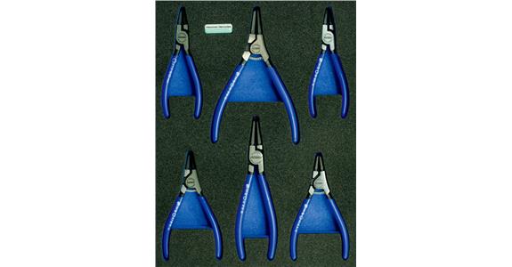 Circlip pliers set 6 pieces in OPT-I-STORE insert 260x345x30 mm