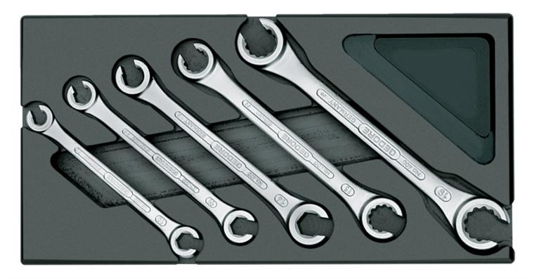 1059917101 Double-end flare-nut wrench set 15° 5 pieces AF 8 x 10-17 x 19 mm