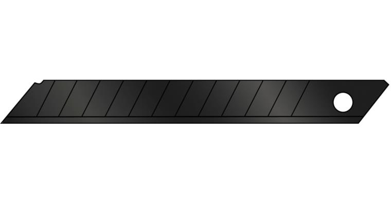Blades for universal knife black W=9 mm pack=10 pieces