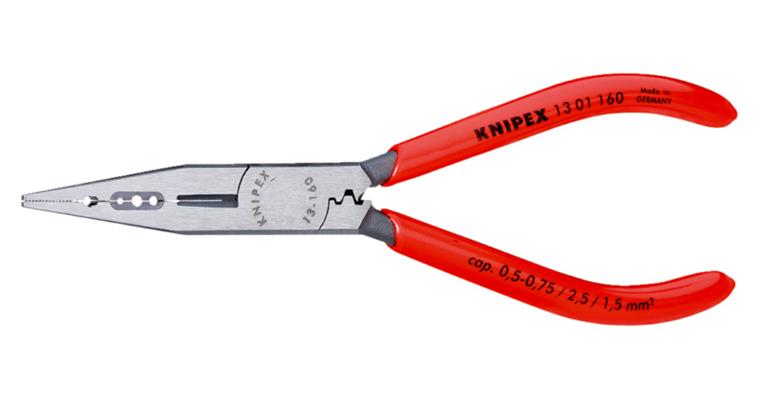 Verdrahtungszange 160 mm, 0,5-0,75, 1,5, 2,5 mm², 60 HRC, Kopf poliert
