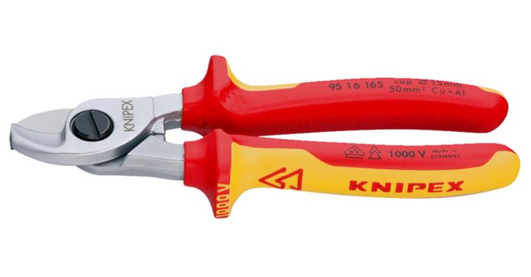 KNIPEX cable cutters VDE 165 mm with two-component handle