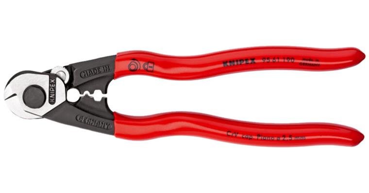 KNIPEX wire rope shears 190 mm polished head with plastic handle