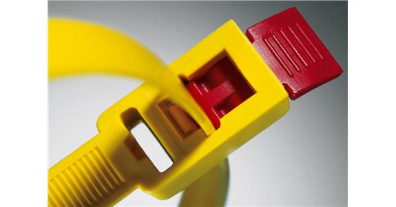 Wiederöffnungs-Universalbinder, 12mm breit, 750mm lang, Farbe gelb, bis 888N