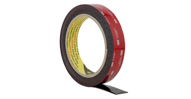 Mounting tape, black, W 19 mm, L 3 m