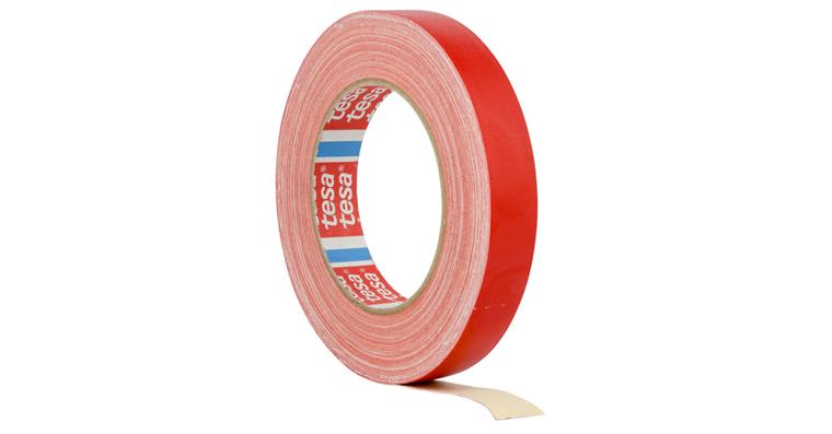 TESA-FILM - Fabric adhesive tape, red, W 19 mm, L 25 m