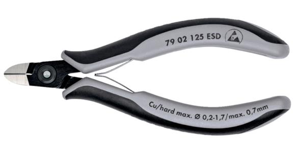 ESD-Präzisions-Elektronik-Seitenschneider spitzer Kopf, sehr kleiner Wate 125 mm