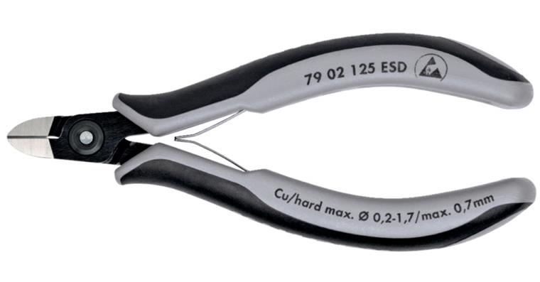 KNIPEX electronics side cutters ESD 125 mm pointed head with small chamfer